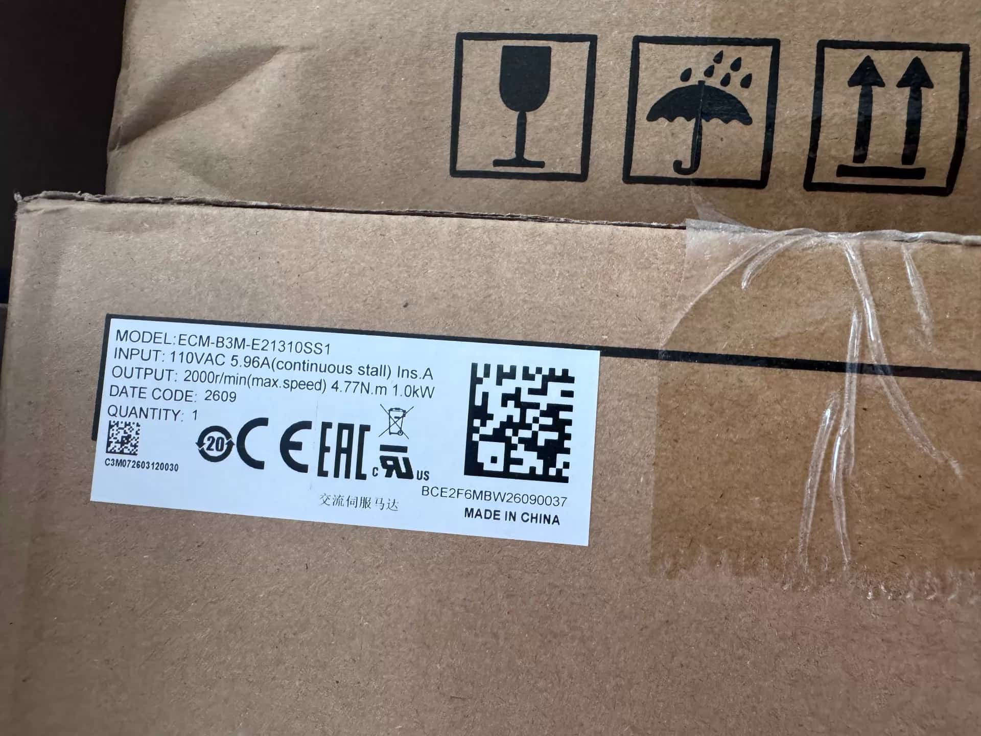 100% nuevo, original y genuino, servomotor Delta ECM-B3M-E21310SS1, convertidores de frecuencia
