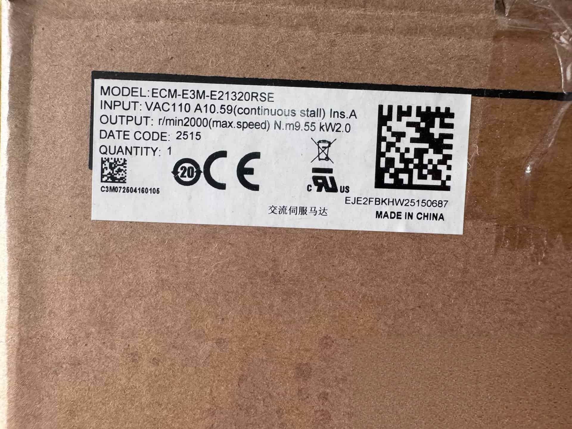 100% nuevo, original y genuino, servomotor Delta ECM-E3M-E21320RSE, convertidores de frecuencia