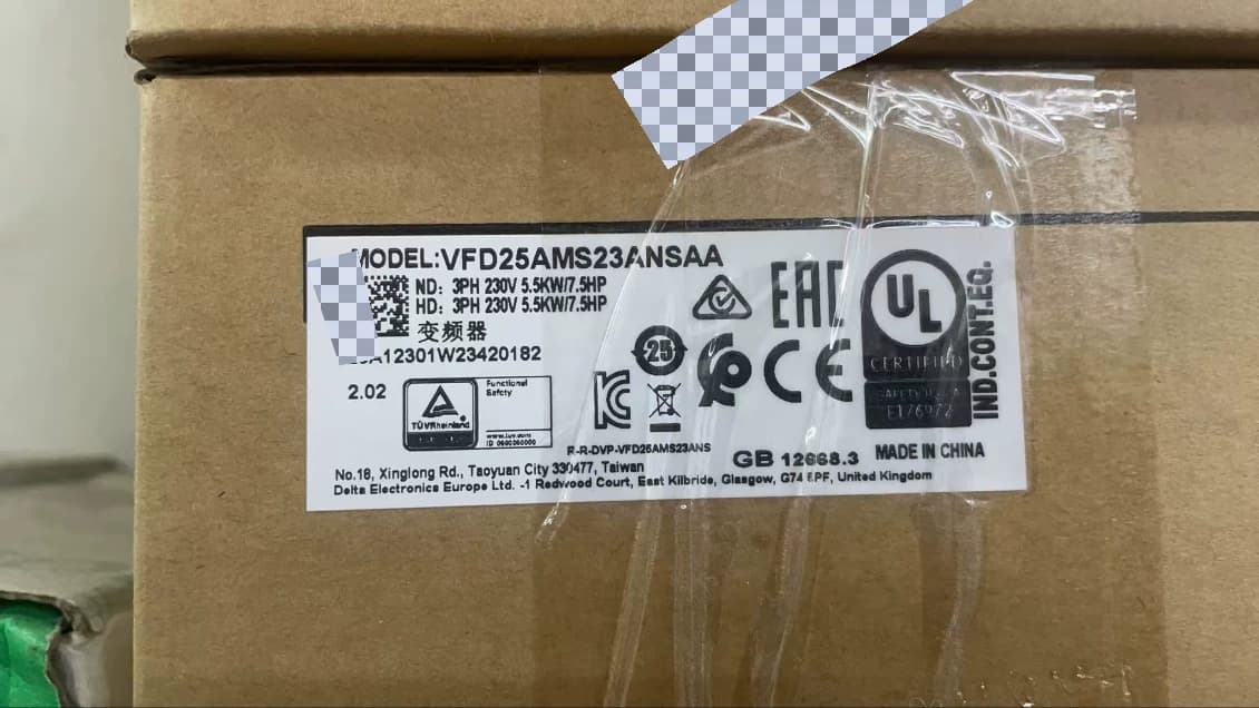 100% nuevo original y genuino Delta VFD25AMS23ANSAA 5.5KW trifásico 220V convertidores de frecuencia servomotor