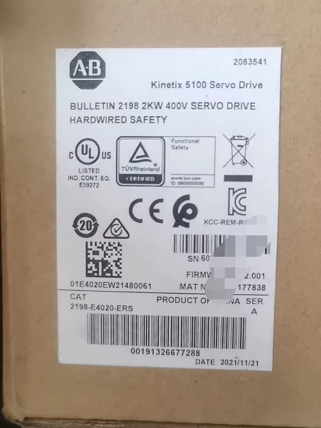 Servo 2198-E4020-ERS Kinetix 5100, nuevo y genuino