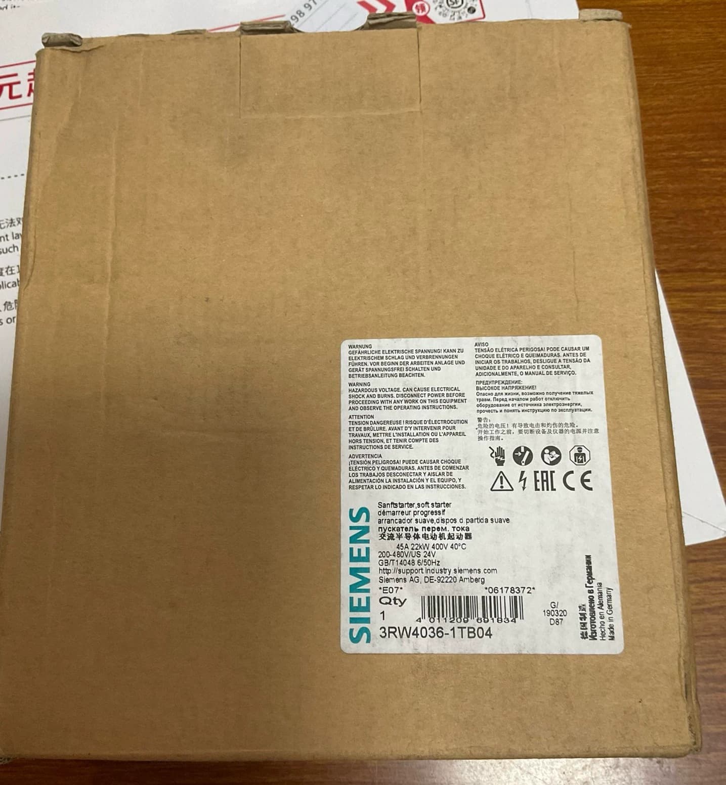 Arrancador suave Siemens 3RW4036-1TB04 nuevo, genuino y directo de fábrica ARRANCADOR SUAVE SIRIUS
