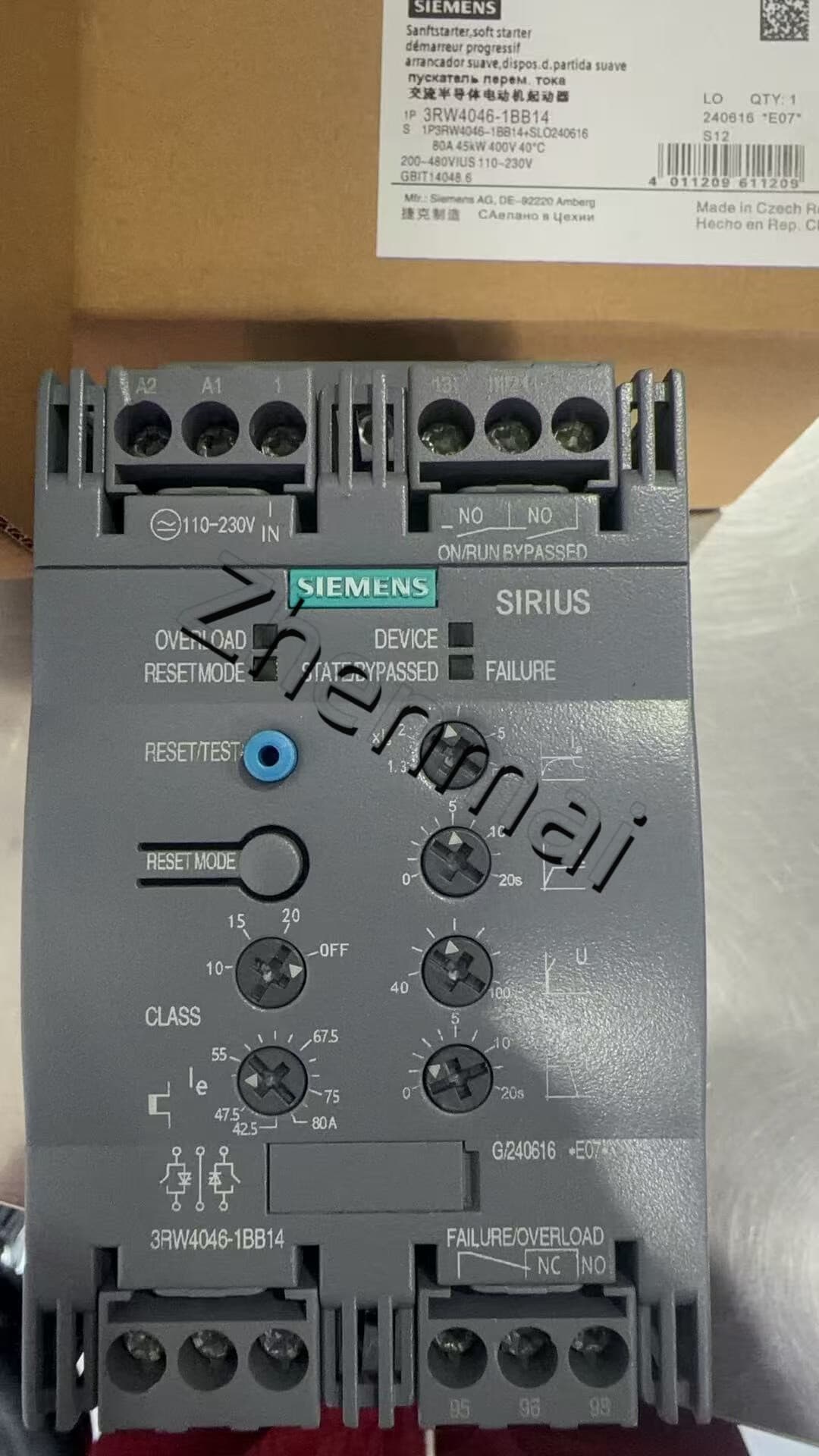 Arrancador suave Siemens 3RW4046-1BB14 nuevo, genuino y directo de fábrica ARRANCADOR SUAVE SIRIUS