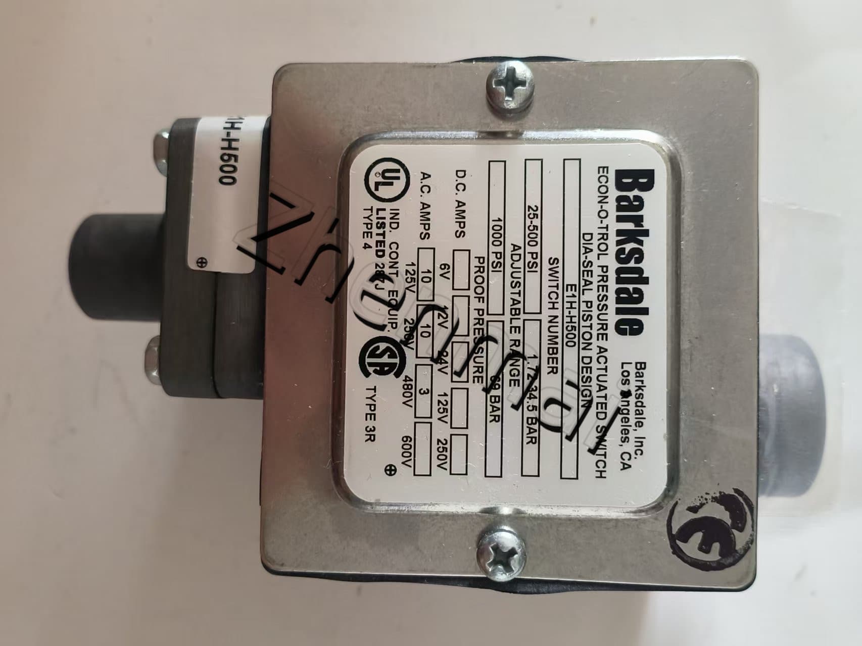 Nuevo y Original Barksdale E1H-H500 sensor de presión interruptor de nivel interruptor de flujo interruptor de presión envío rápido